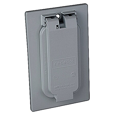 Abb GFCI RECPT COVER VERTICAL, SILVER,  S306E